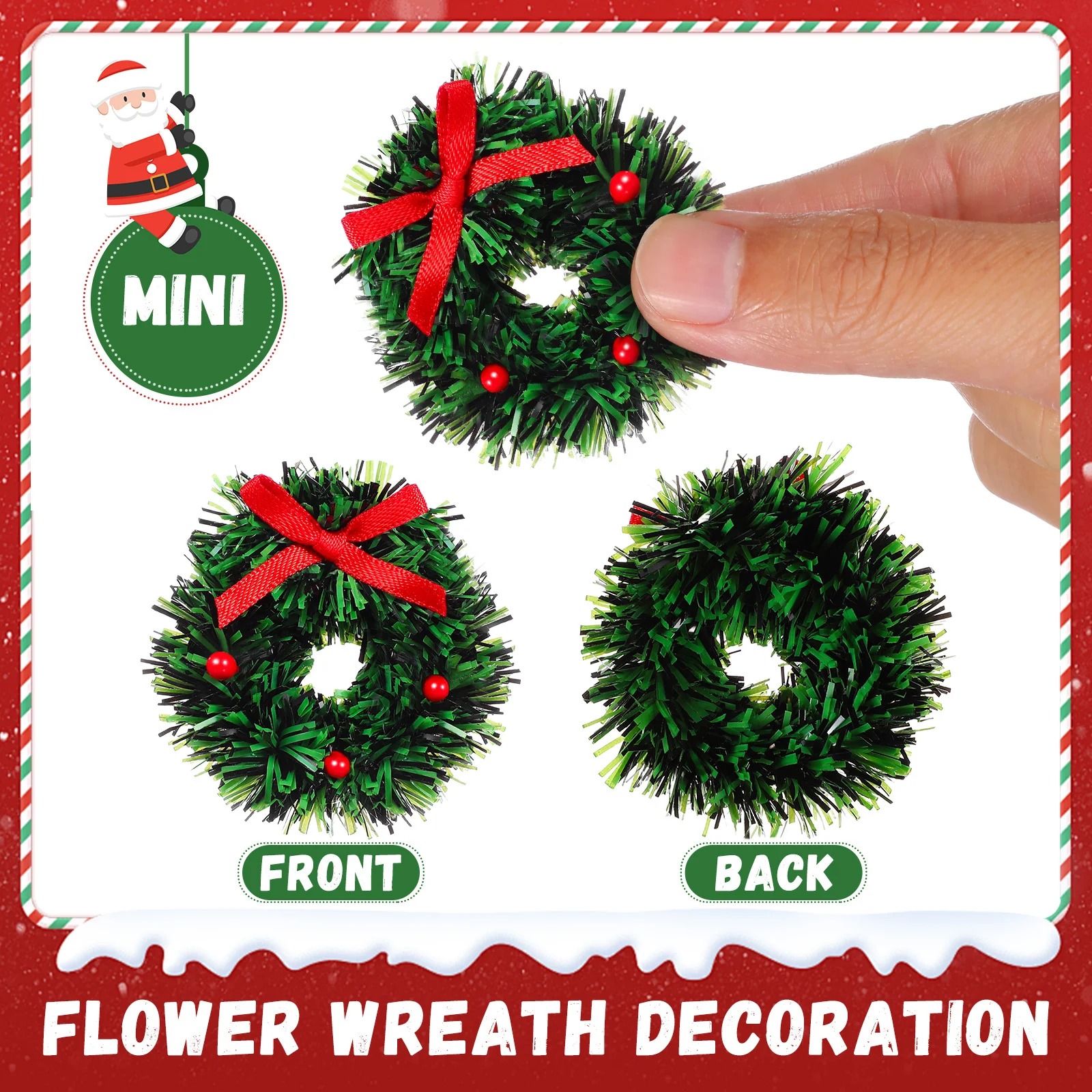5 قطعة إكليل عيد الميلاد الصغير الاحتفالي المقاوم للتشوه مثالي لديكور قرية العطلات DIY مشهد صياغة عيد الميلاد المصغر