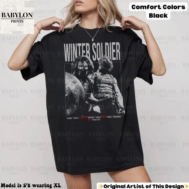 Vintage Winter Soldier T Shirt, Bucky Barnes Vintage Shirt, Bucky Barnes Retro 90s Tshirt, Bucky Barnes Bootleg Tee