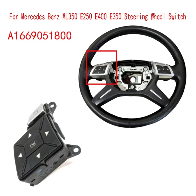 OEM A1669051800 Left Steering Wheel Control Buttons For Mercedes Benz ML350 E250 E400 E350