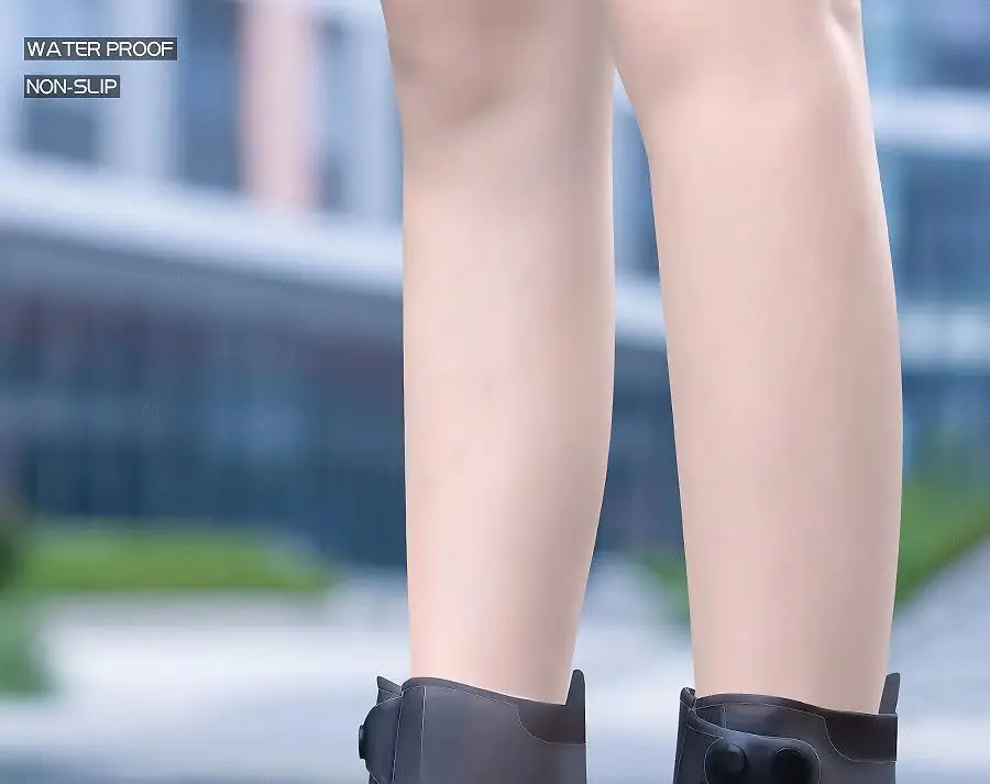 Gummi-Überschuhe für Erwachsene für den Außenbereich, wasserdichte Silikon-Überschuhe, Regentag-Schuhüberzug, wiederverwendbare rutschfeste Regenstiefel – Detail 1