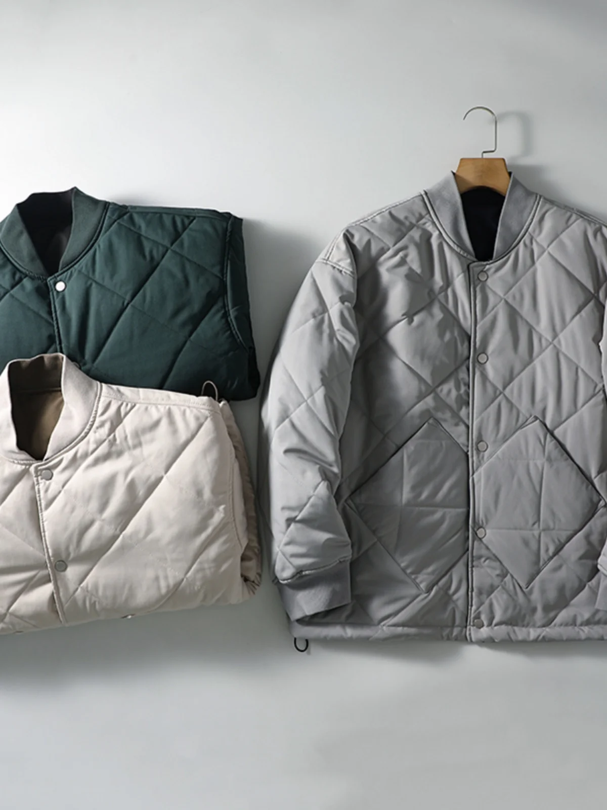 

Ретро легкая рабочая куртка двусторонняя с воротником-стойкой, свободного кроя, теплая, хлопковая, мужская, модная, осенне-зимняя