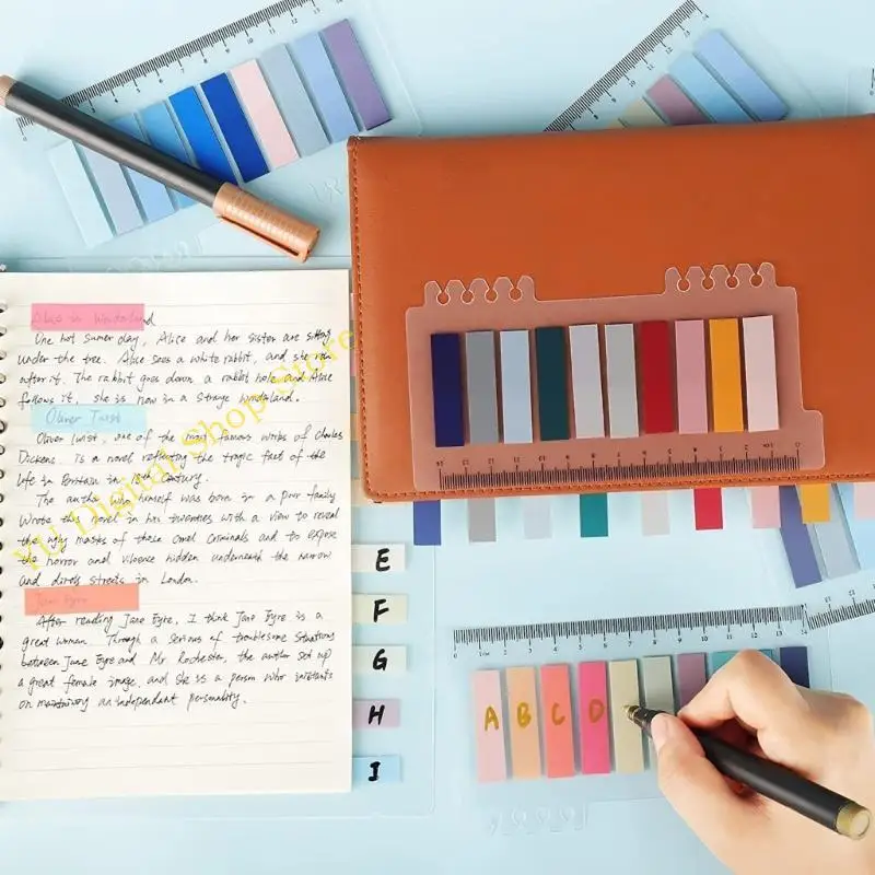 96BA 1200 Sheets Morandi Color Loose Leaf Index Sticky Note Mark Sticker Retro Color