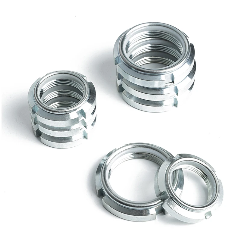 GUK Nylon Non-return Lock Nut Anti-loosening Self-locking Round Nut Slotted Tight Groove M10-M20M45-M100 Galvanized Carbon Steel