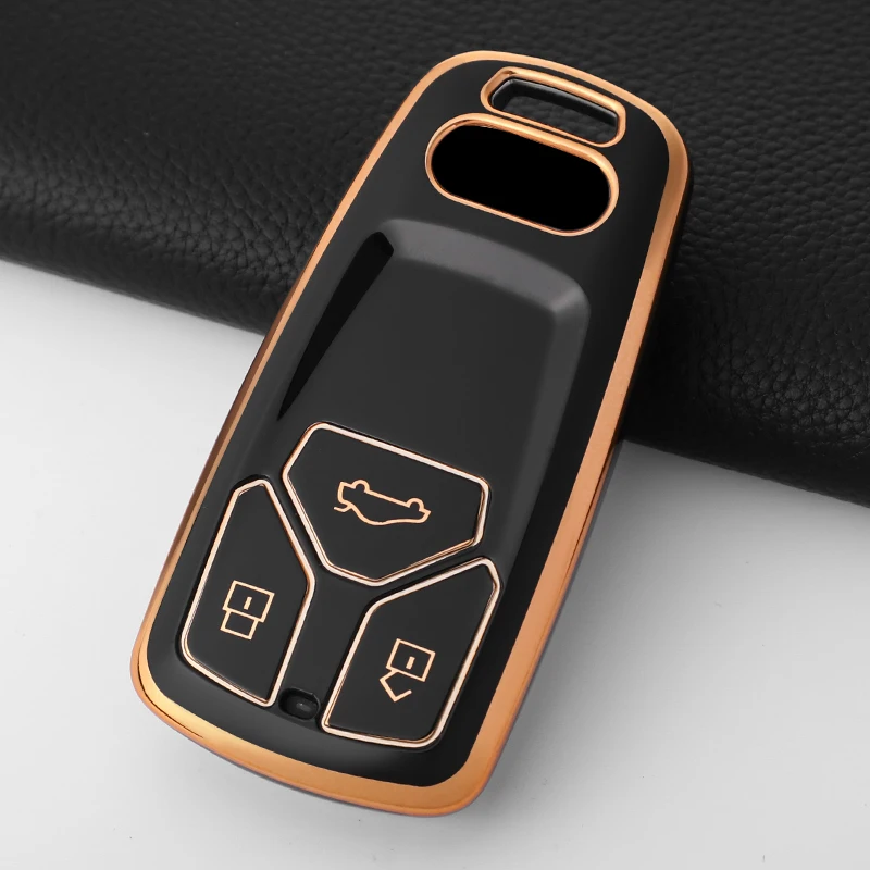 

Модный чехол для автомобильного ключа из ТПУ, брелок для Audi A4 B9 A5 A6L A6 S4 S5 S7 8W Q7 4M Q5 TT TTS RS Coupe Стайлинг Автоаксессуары