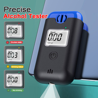 Portable Alcohol Tester Digital Breath Alcohol Tester Professional Breathalyzer LCD Display With LED Light Battery Replacable