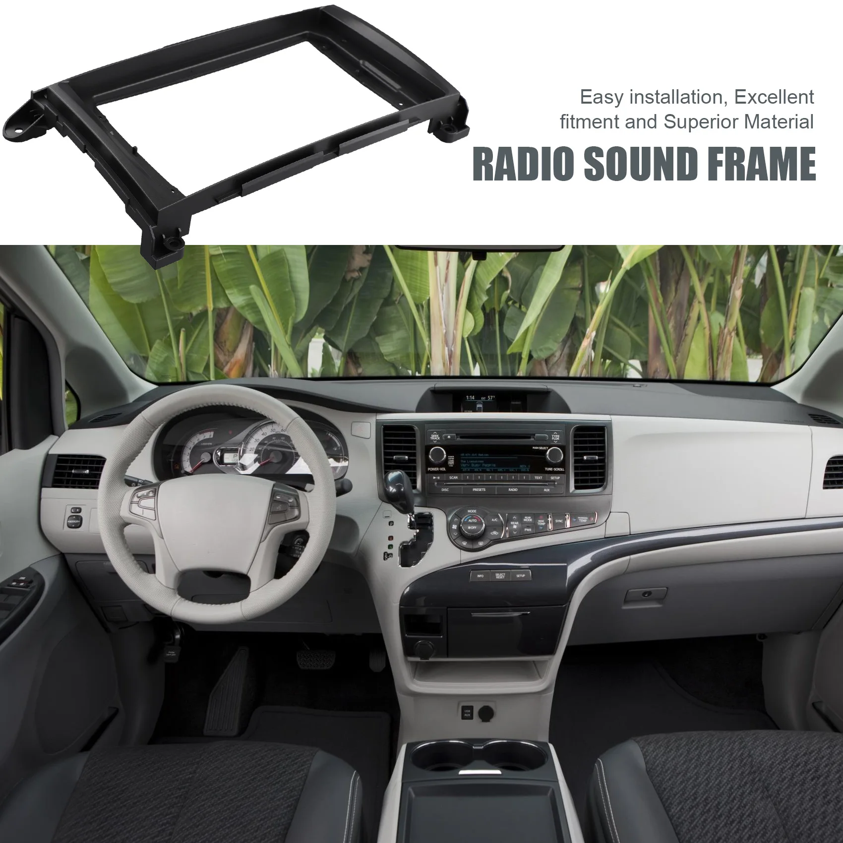 Marco estéreo Multimedia de Audio para coche, 9 pulgadas, para Toyota Sienna 2010-2014, Interior del coche, reproductor de DVD de vídeo Android-A97E