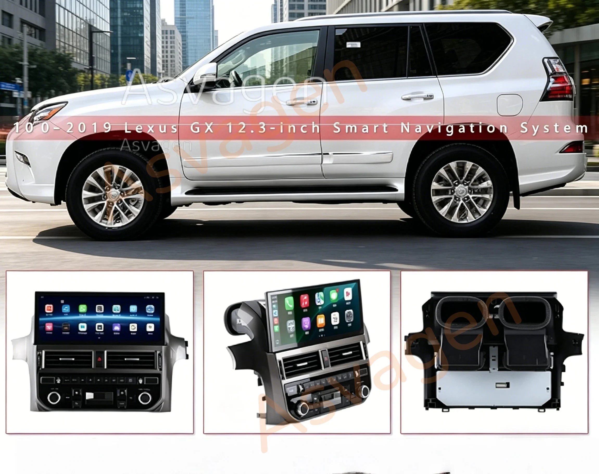 

Новый 12.3-дюймовый сенсорный экран для Lexus GX400 GX460 470 2013-2019, автомобильный мультимедийный плеер Android 15, беспроводной CarPlay, экран с поддержкой SWC, 4G, Wi-Fi