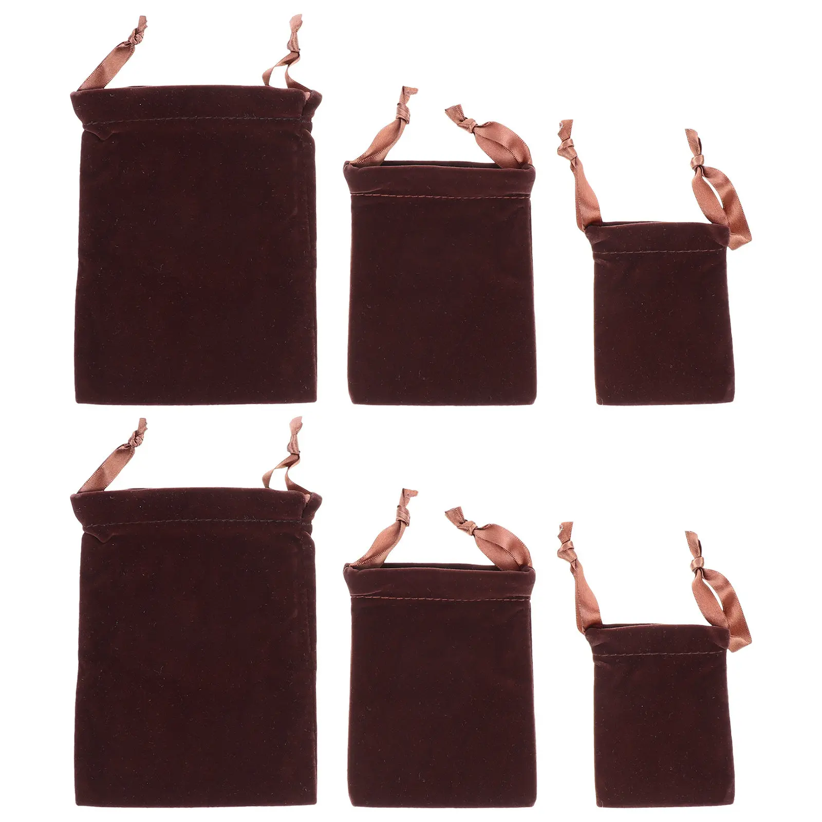 

6Pcs Drawstring Small Jewelry Storage Bags Soft Pouches Gift Display Packing Sachets Set Drawstring Storage Bag