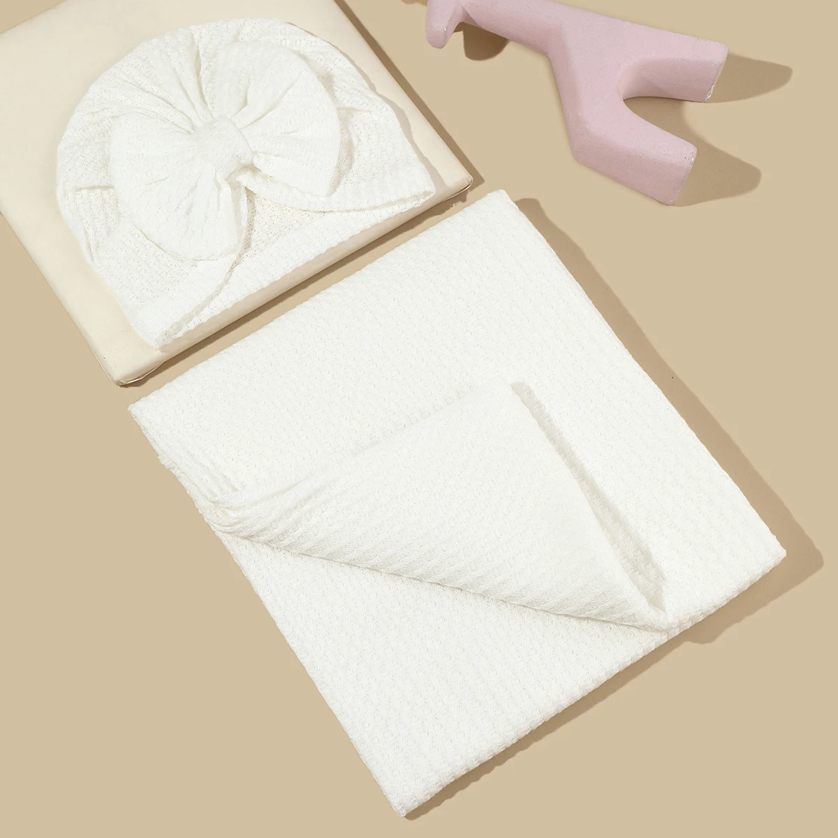 2 unids/set manta y gorro para bebé suaves y cómodos con múltiples patrones para elegir como regalo para recién nacido