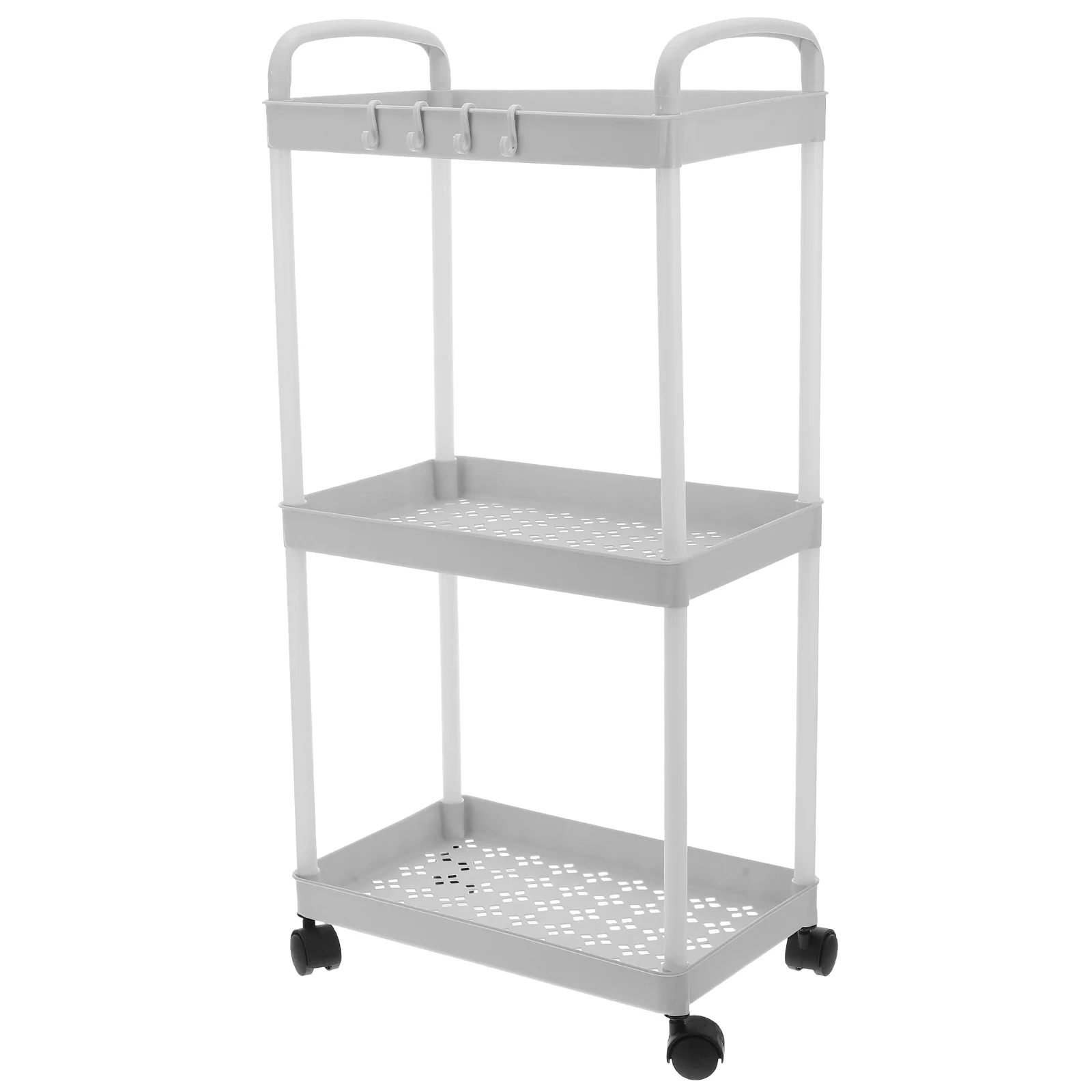 Trolley Rack Stroller Small Grocery Cart on Wheels Narrow Kitchen Office Baby Push