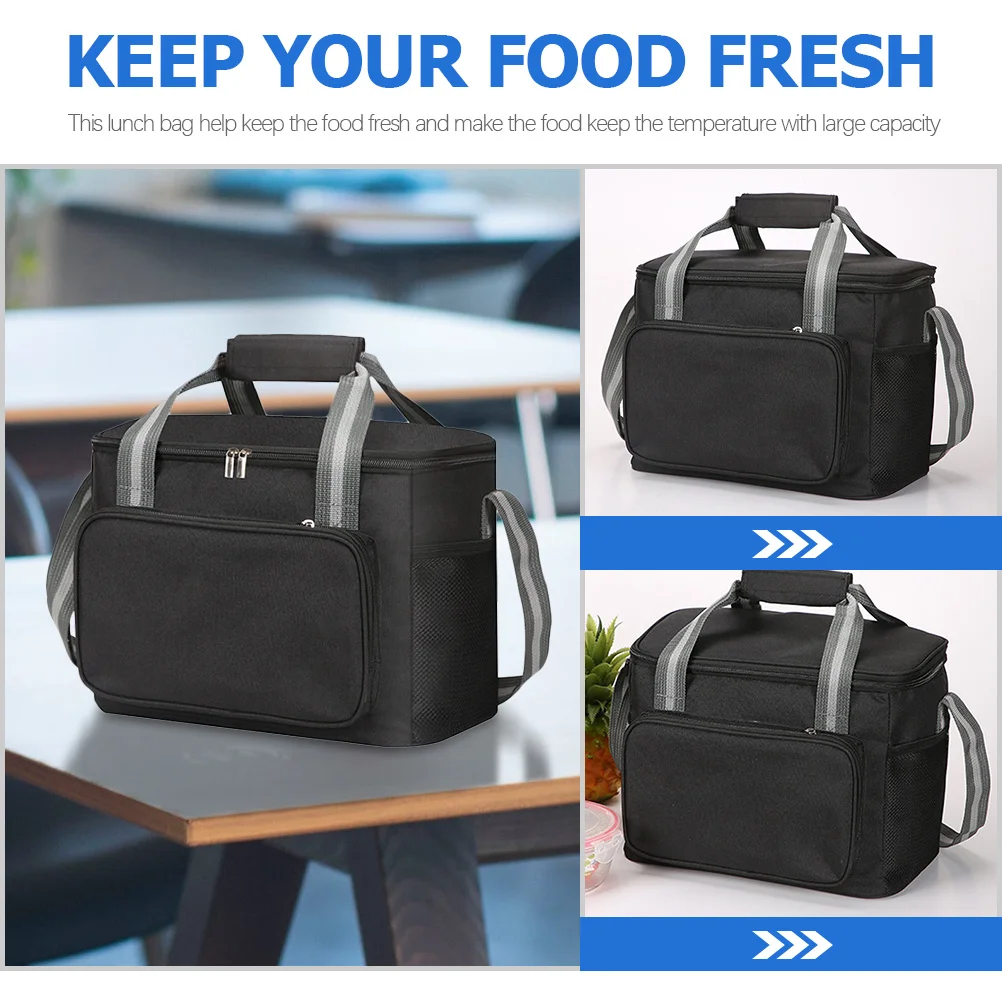 حقيبة غداء معزولة قابلة لإعادة الاستخدام مقاومة للماء حقيبة حرارية للنساء والرجال سعة كبيرة للنزهات والمكتب حقيبة تخزين المواد الغذائية
