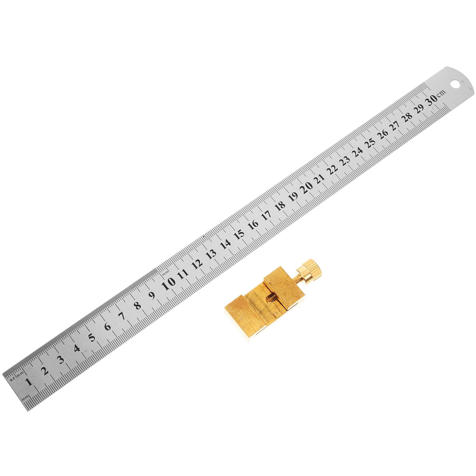 

Brass Locator Block Stainless Steel Ruler Measuring Tool Woodworking Line Drywall Cutting Manual Accessories