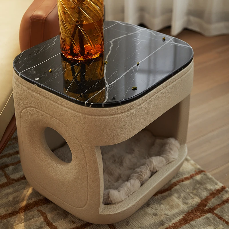 Creative High Quality Premium Cat Dog Nest Unique and Fun Pet Furniture Bedside Table 2-in-1 Shared by People and Pets Natural