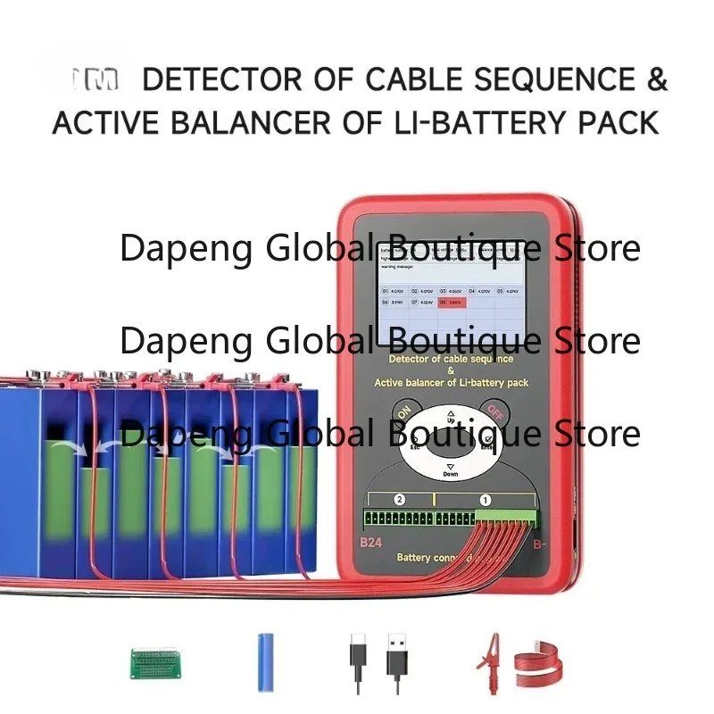 3S~24S 10A Li-ion lifepo4 battery cable sequence detector and equalizer active balancer