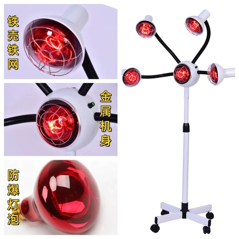 Salon 5-Head Infrared Standing Lamp, Hair Drying Heater Perm Heating Machine for Hairdressing Beauty Equipment
