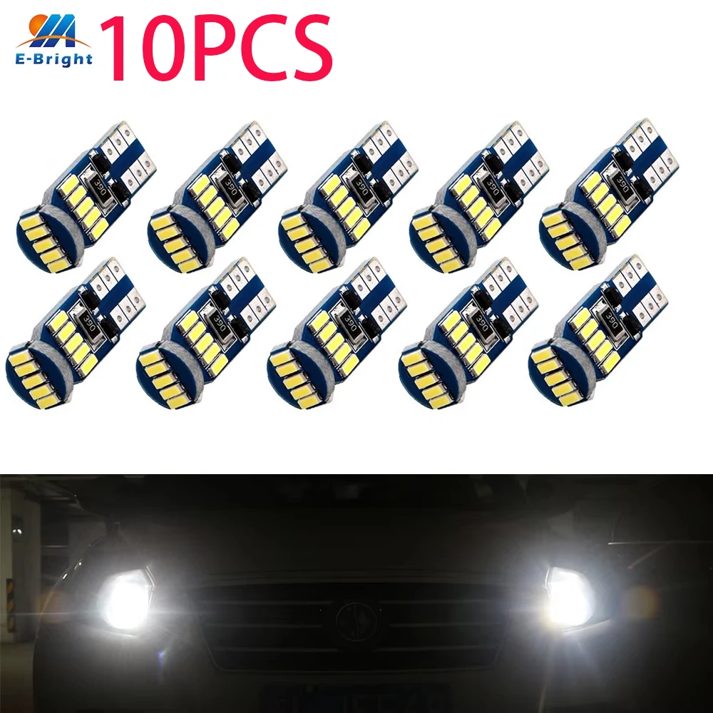 

10X T10 W5W 194 Canbus Error free Wedge Bulbs 4014 15 SMD Leds T10 Can-bus Auto Clearance Warning led Lights 6500K non-polarity