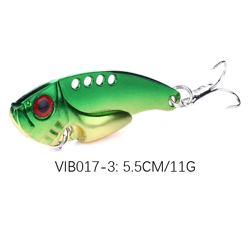 100Pcs 11g/0.388oz 5.5cm/2.16 fishing lures set spoon china Metal VIB sequins Fish hard bait bass vibration lure crankbait