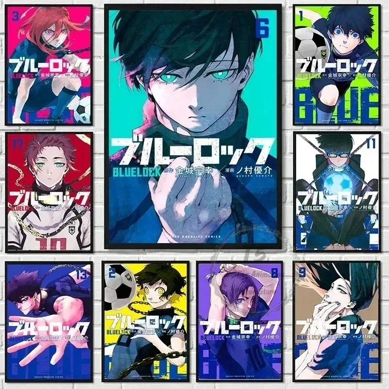 C-Classic Popular Anime B-Blue Lock Prison Art Home Wall Decoration Cartoon Poster Aesthetic Children's Room Cafe Decoration