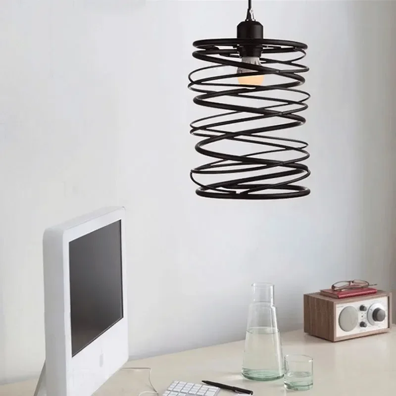 Retro minimalism LED E27 whirlwind Pendant light Home improvement Electroplated Iron simple decoration Pendant lamp