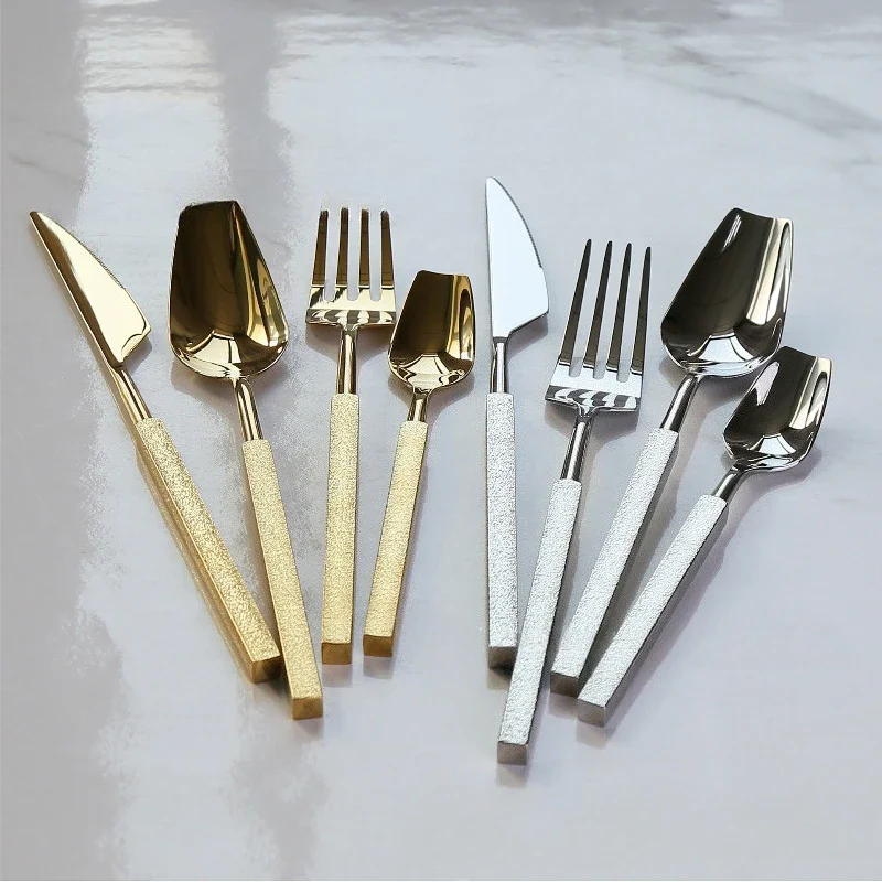 Thickened Stainless Steel Fork Spoon Western Tableware 4-piece 7 Thickened Stainless Steel Fork Spoon Western Tableware 4-piece