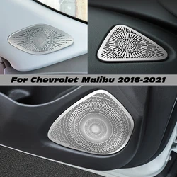 For Chevrolet Malibu 2016-2021 Car Door Audio Speaker Cover Loudspeaker Pad Trim Frame Sticker Stainless Interior Accessories