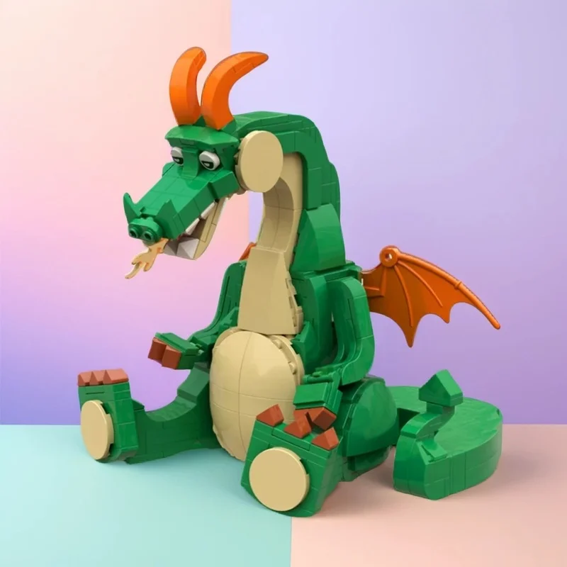 new-458pcs-moc-medieval-castle-cute-dragon-model-creative-building-blocks-assembly-building-blocks-display-birthday-gift-home