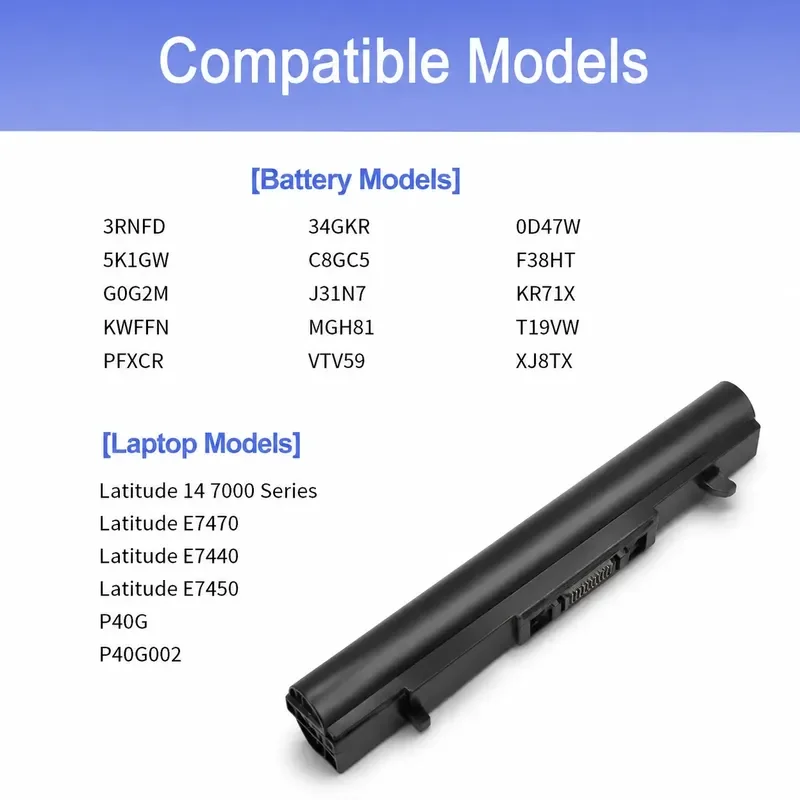for E7440 E7450 3RNFD 34GKR F38HT PFXCR notebook battery