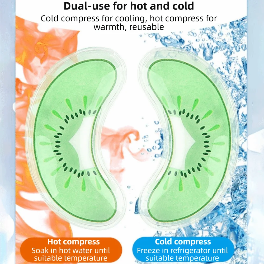 Fruit Design Cooling Gel Pad Leak Proof Reusbale Puffiness Relief Eye Pad Transparent Soft Gel Hot Cold Eye Compress Patch