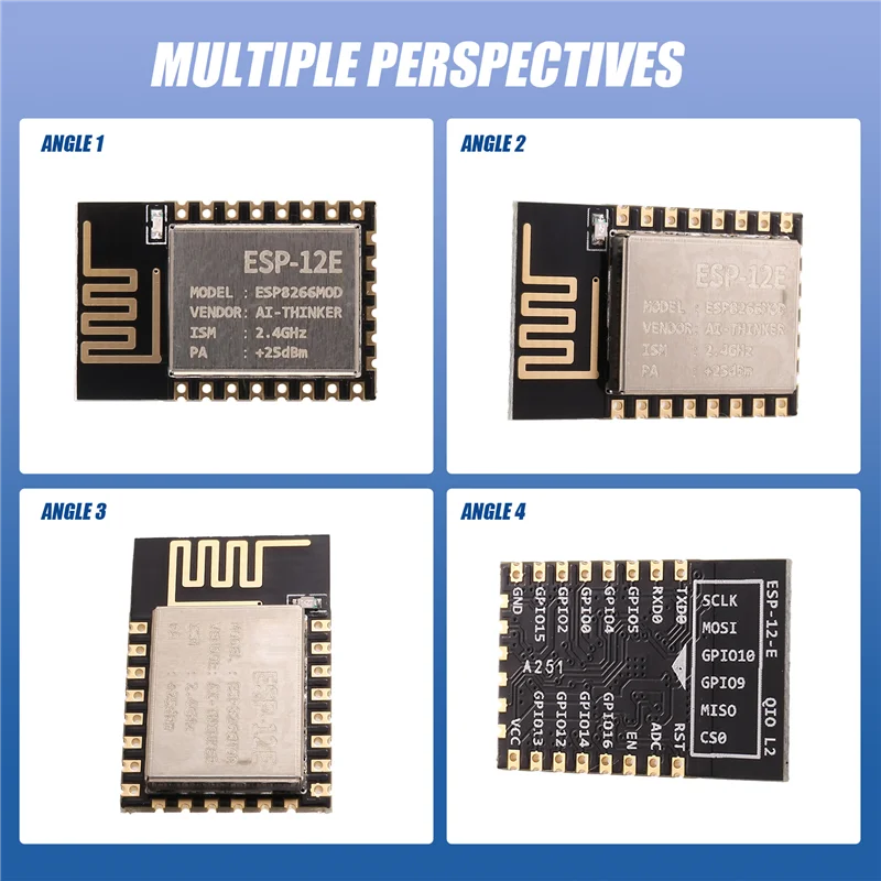 -Módulo serial ABCPU ESP-12E ESP8266 Porta serial completa 802.11B/G/N Módulo portátil Wi-Fi SOC