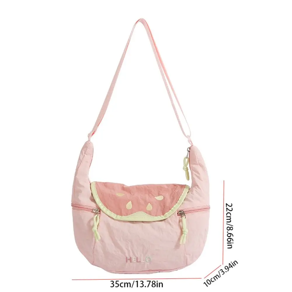 Casual Korean Style Nylon Shoulder Bag Cute Lightweight Fruit Shape Crossbody Bag Tote Bag Handbag Cloth Messenger Bag Outdoor
