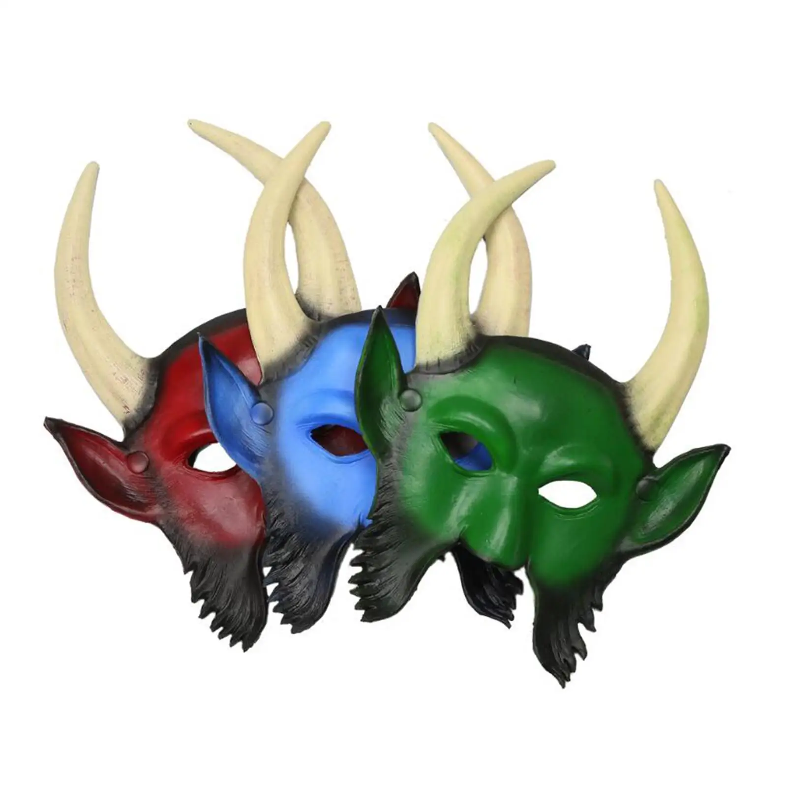 Realistic Devil Face Mask for Halloween Party Cosplay Costume Headgear PU Foam Mask for Bar Dance Performance