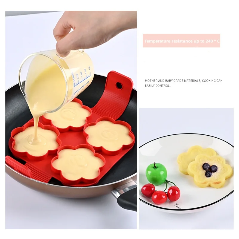 Egg Pancake Circle Multifunctional Fryer, Non Stick Pan, Pancake Machine Mold, Silicone Egg Shaper, Kitchen Baking Accessories