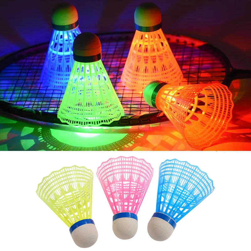 1PC/6PCS LED Luminous Nylon Badminton Elastic Foam Ball Head Durable Windproof Recreational Training Special Ball Random color