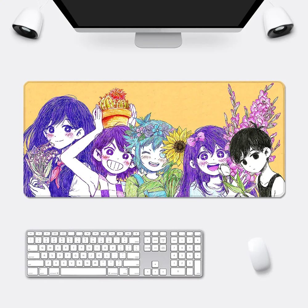 Cartoon Cute Omoris Mousepad HD Printing Computer Gamers Locking Edge Non-slip Mouse Pad XXL90x40cm Keyboard PC Desk Pad