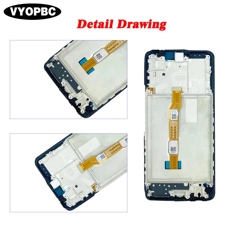 LCD Display Full With Frame Touch Screen Digitizer Assembly For Vivo Y36 4G V2247 5G V2248 Pantalla Replacement Repair Parts