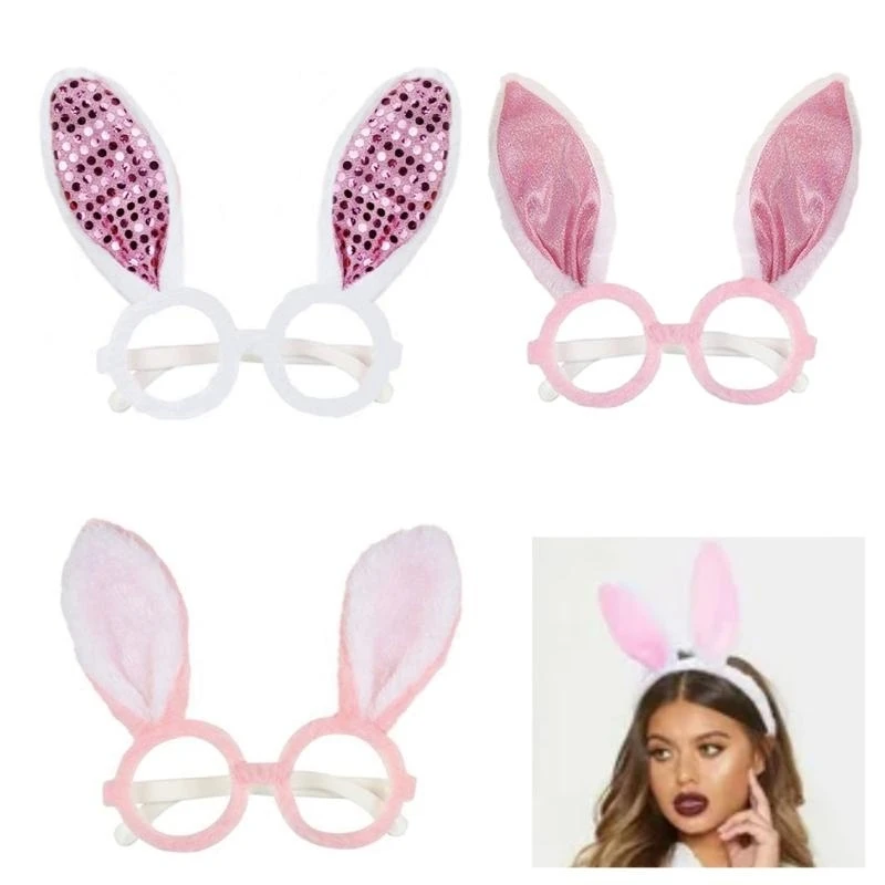 Y5GC Easter Bunnies Ears Glasses Frame Party Favor Easter Decorations Oventies