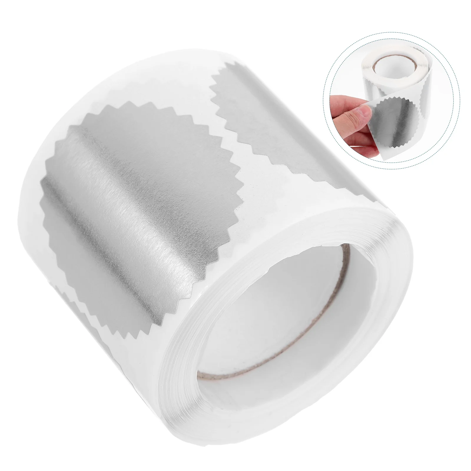 

Silver Stamped Stickers 50mm Gear Shaped Embossed Labels Certificate Seals Diploma Medals Stickers Folder Tags Office Supplies