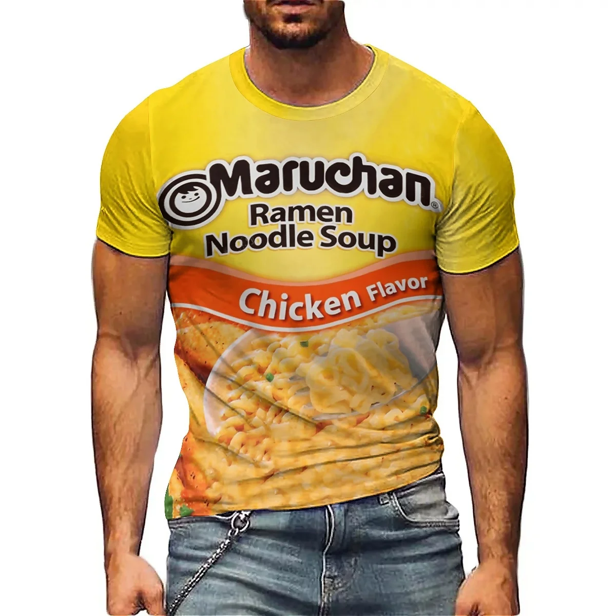New Personalized Vibrant Colorful Men's 3D Printed Short-Sleeve T-Shirt - Pajama Style, High-Quality Printing