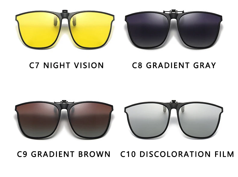 Polarisierte Clip Auf Sonnenbrille Männer Auto Fahrer Brille Nachtsicht Gläser Anti Glare Vintage Quadratische Gläser Oculos – Detail 9