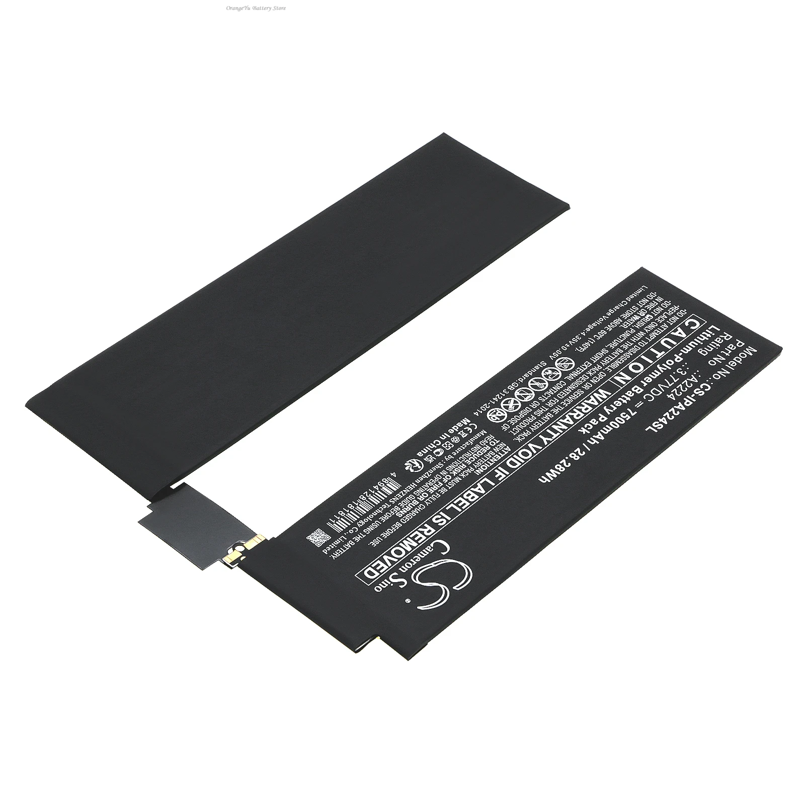 

Replacement 3.77V 7500mAh Laptop Battery A2224 for Apple iPad Pro 11 2020 Pro 11 2nd gen (2020) A2228 A2068 A2230 A2231