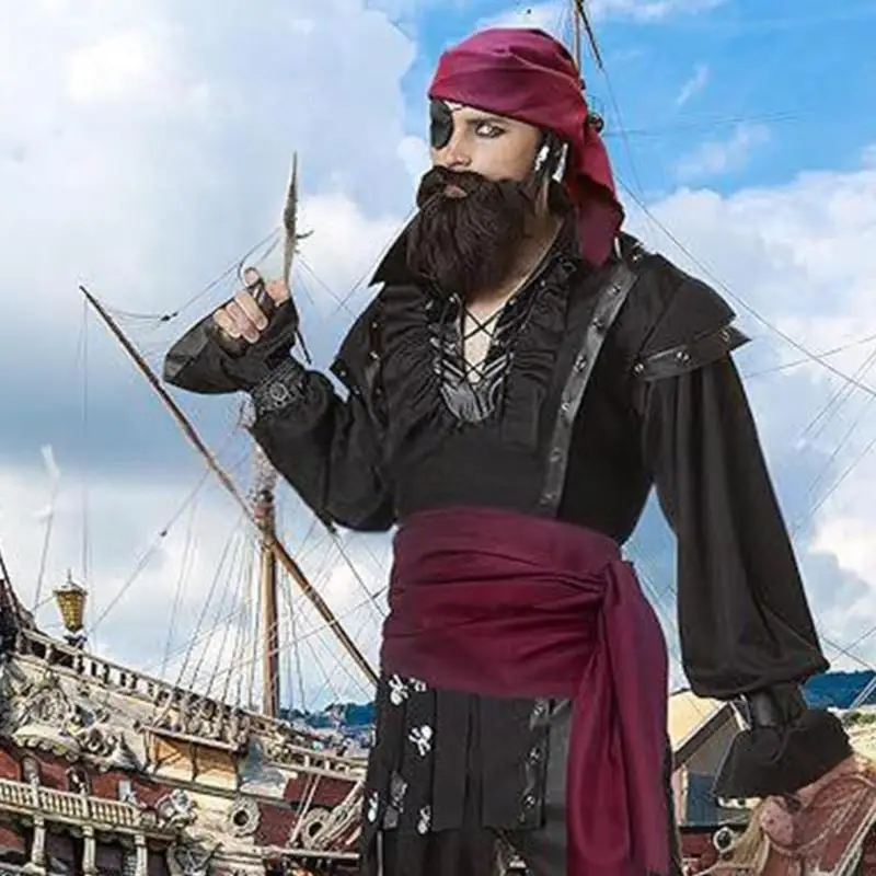 2025 เครื่องแต่งกายโจรสลัดฮัลโลวีนใหม่ Bandana, Sash Renaissances เครื่องแต่งกายยุคกลาง