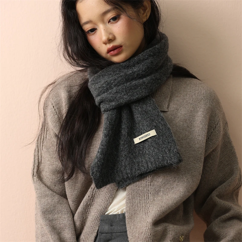 

Женские зимние теплые роскошные шарфы из искусственного кашемира, однотонная модная шаль, женское одеяло, платок, бандана из пашмины, шарф