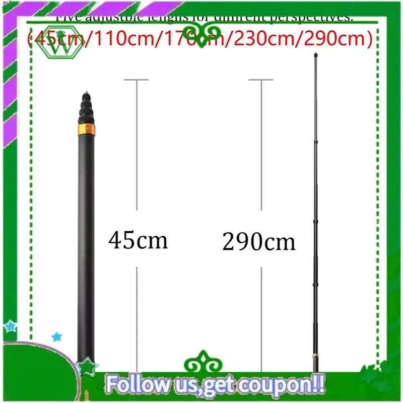 ABIK-3X Carbon Fiber Invisible Extendable Edition Selfie Stick For ONE X2 / ONE / ONE R Action Camera Accessories