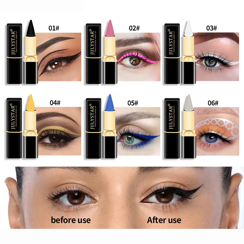 كحل مقاوم للماء كريم القلم 6 قطعة/المجموعة ماتي التجفيف السريع سموكي العين اينر عصا ملونة كحل قلم رصاص ماكياج مستحضرات التجميل كيت