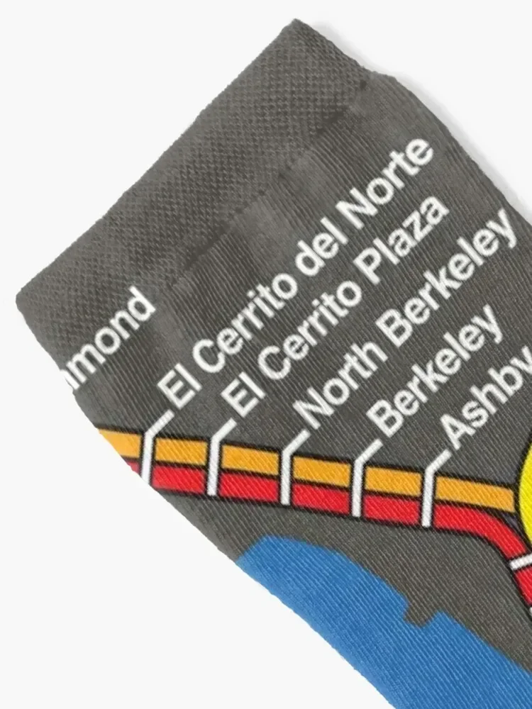 Retro Bay Area Rapid Transit Map Socks custom anime cartoon hiking Ladies Socks Men's
