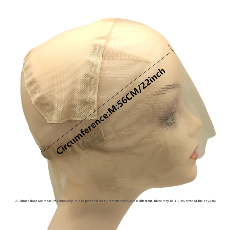 Cuffia per parrucca piena in pizzo per realizzare parrucche con cinghie regolabili Base per parrucca con cappuccio per tessitura in pizzo trasparente per ventilazione o annodare