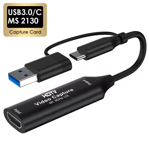 MS2130 Chip Type C USB3.0/2.0 Capture Card 4K HDTV Video Grabber 1080P Game Recording Live Streaming for PS4 Xbox