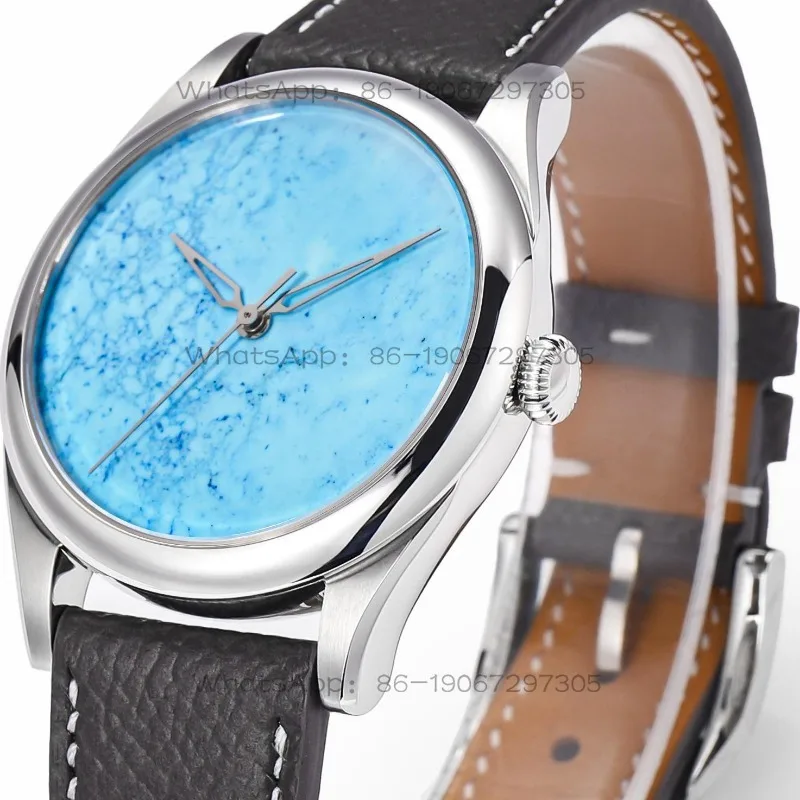 Turquoise Disc Watch 38mm, Men's Waterproof Fully Automatic Mechanical Movement Watch