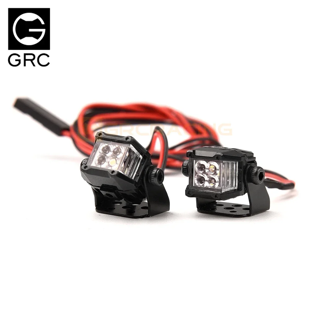 GRC 1:10 12mm Square Spotlights LED Simulation Searchlight Scale light 1:10  For TRX4 Bronco Defender G500 SCX10 MST #G157S