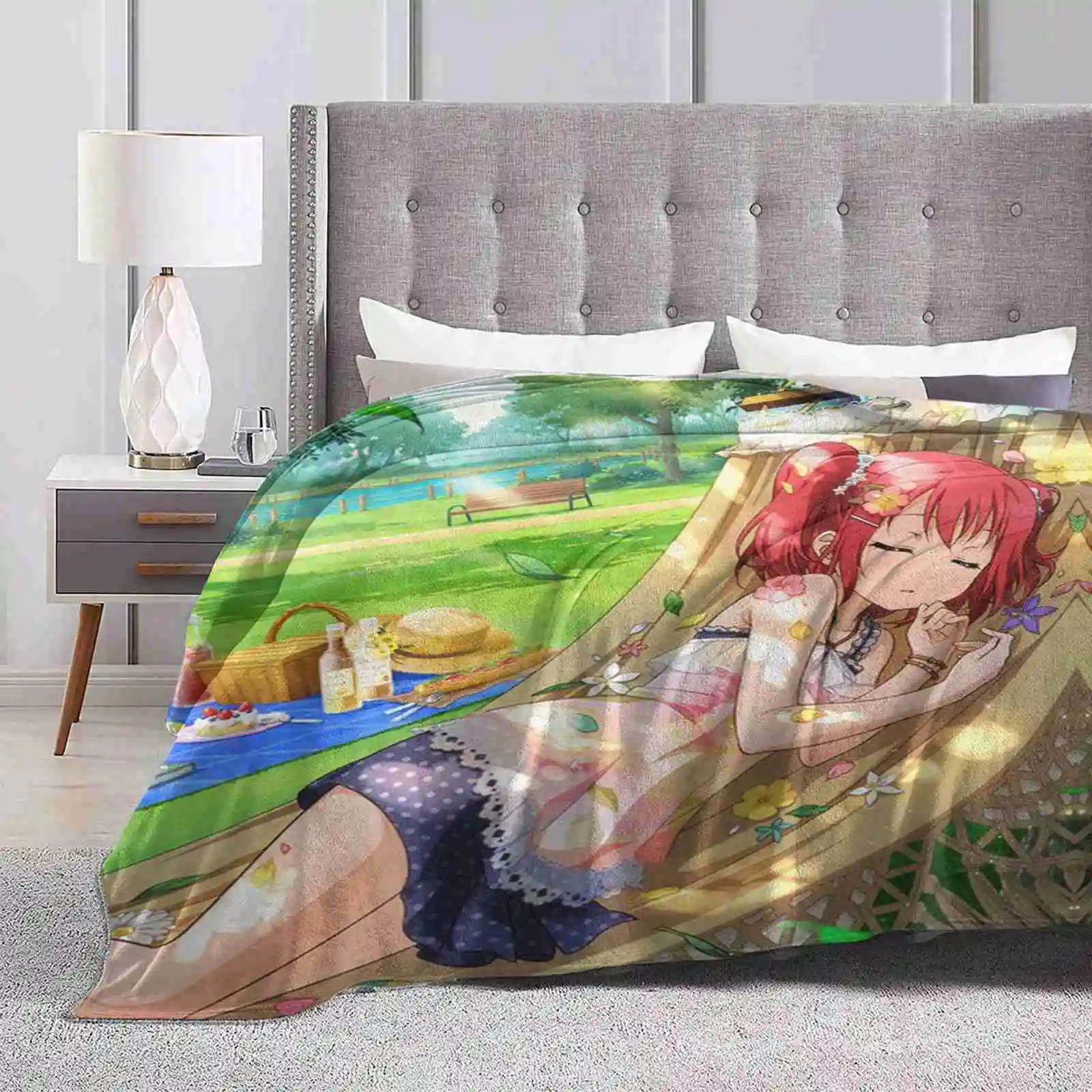 Love Live! Sunshine!!-Spring Picnic Super Warm Soft Blankets Throw On Sofa/Bed/Travel Love Live Sunshine School Idol Project